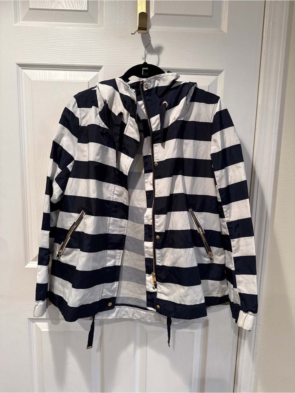 Zara Basic Women’s Striped Jacket in Navy & White